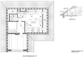 Entwurf für den Ausbau eines Dachgeschosses.